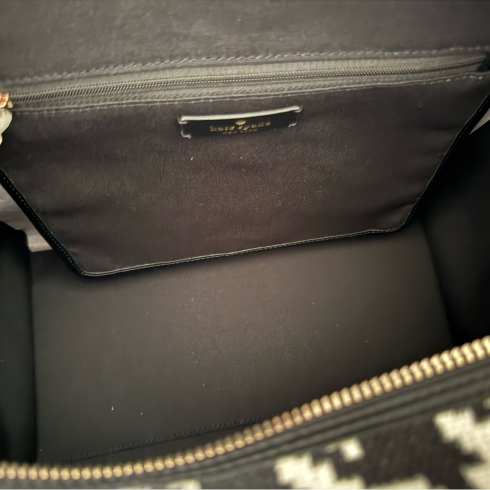 Kate Spade New York Ella Large Tote in Houndstooth Jacquard Black/ Multi NWT - Picture 4 of 5